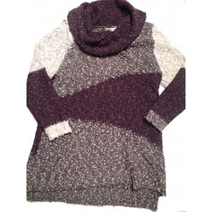 Habitat Cozy cowl neck colorblock tunic sweater